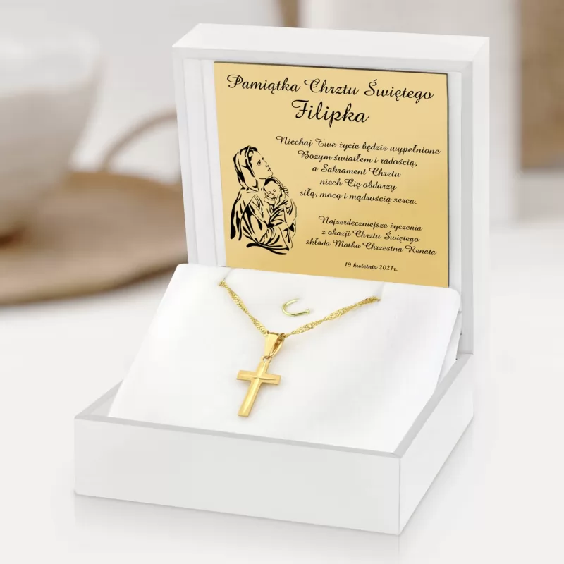 pamiątka chrztu świętego medalik z biżuterią