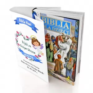 biblia na chrzest z dedykacją dla dziecka