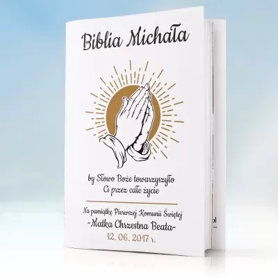 Biblia dla dzieci na komunię z personalizowaną okładką - Modlitwa