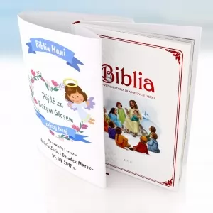 spersonalizowana biblia na prezent z okazji pierwszych urodzin