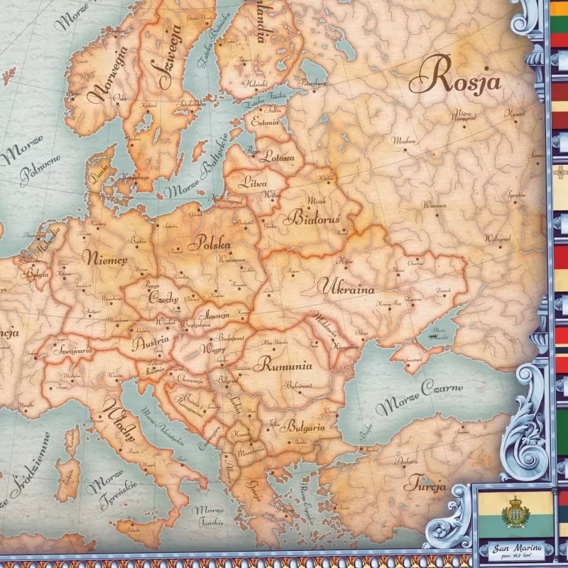 personalizowana mapa europy w ramie