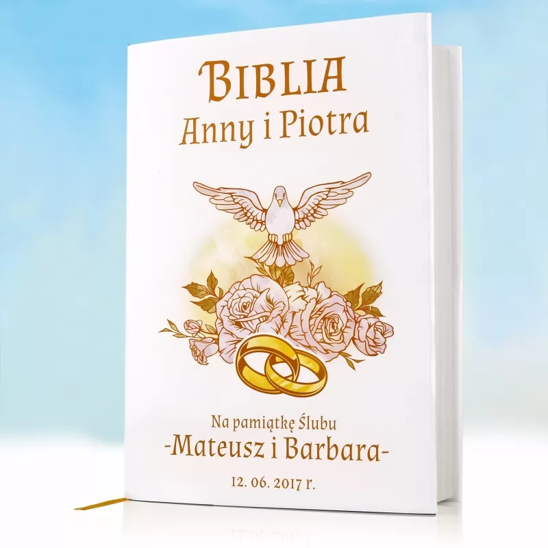 Pismo Święte z personalizowaną okładką na prezent dla nwożeńców