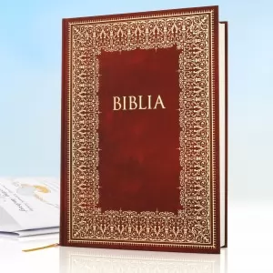 biblia z personalizacją na prezent z okazji komunii