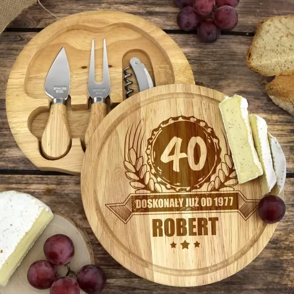 Personalizowana deska do sera na prezent na 40 urodziny dla niej