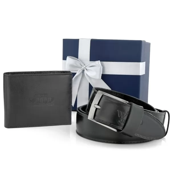 Elegancki skórzany portfel Milioner z paskiem na prezent dla niego z personalizacją 