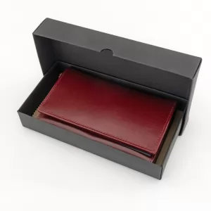 portfel czerwony skórzany