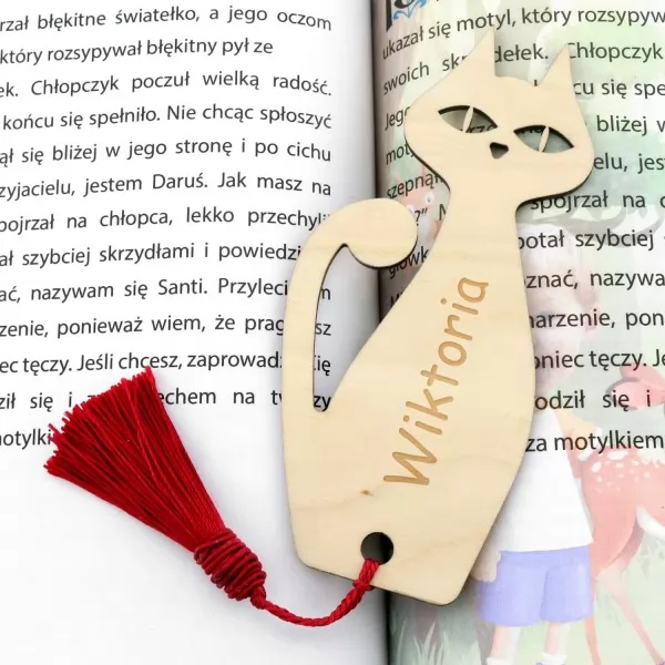 Zakładka do książki kot z personalizacją na prezent na Dzień Dziecka 