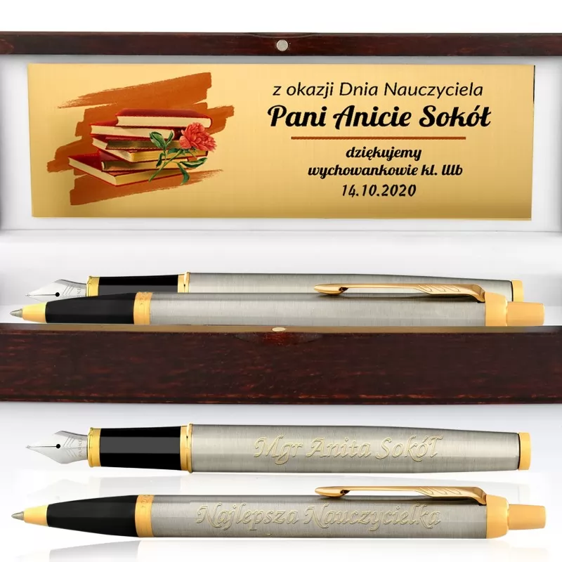 zestaw pióro i długopis parker z personalizacją