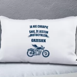 poduszka z imieniem i dedykacją na prezent dla motocyklisty