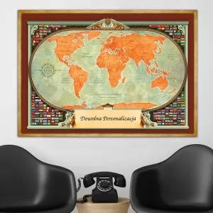 mapa świata na płótnie