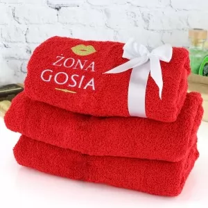 ręcznik z haftem na prezent dla żony