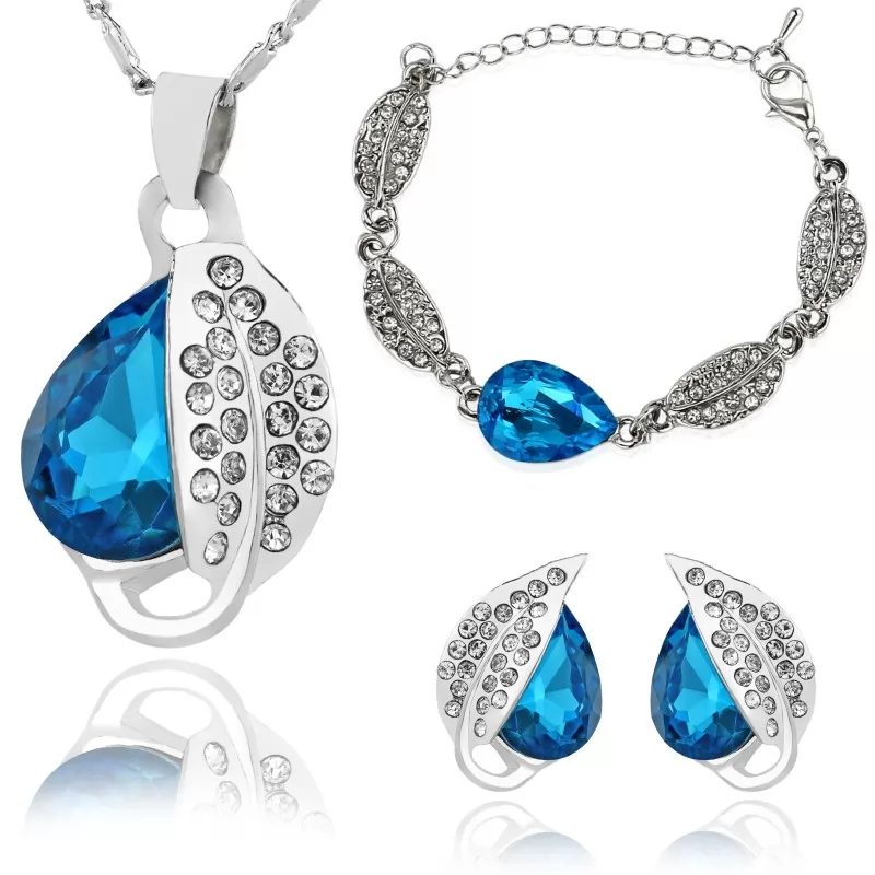 zestaw biżuterii z kryształami dla dziewczyny