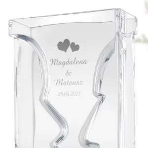 szklany wazon z grawerem prezent na ślub