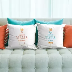 poduszki dekoracyjne z nadrukiem na prezent dla rodziców