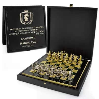  Spersonalizowane szachy z grawerem - Czarny Hetman