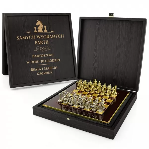 Ekskluzywny komplet szachów z grawerem dla taty - Łucznicy