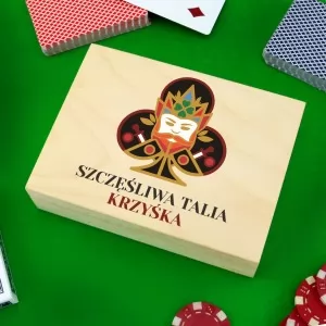 pudełko na karty z personalizacją szczęśliwa talia