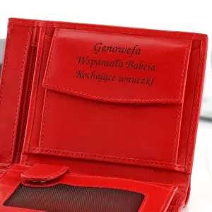 grawerowany portfel na prezent dla babci