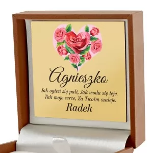 pudełko biżuteryjne z nadrukiem Różane Serce na upominek dla dziewczyny