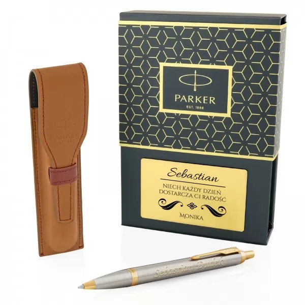 Długopis Parker z grawerem dedykacji i etui - Parker IM Brushed GT