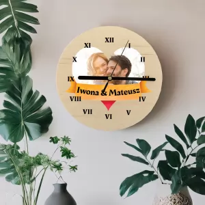 zegar drewniany z własnym nadrukiem