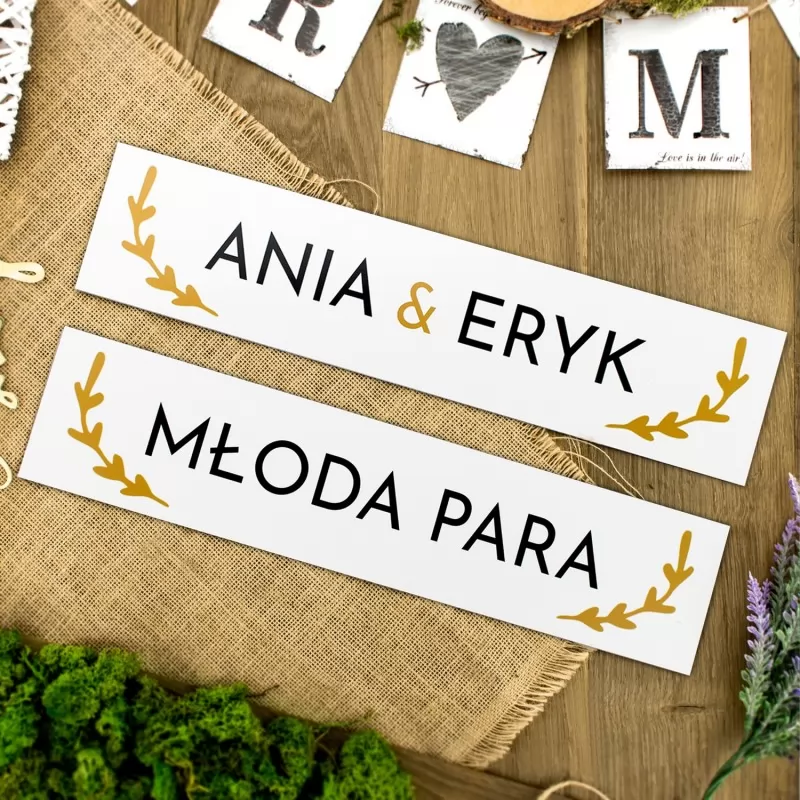 tablice ślubne z nadrukiem imion