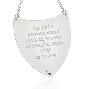 srebrny ryngraf z grawerem na prezent na bierzmowanie dla dziewczyny