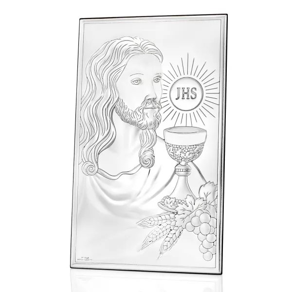 Obrazek na komunię z grawerem - Pan Jezus z Hostią