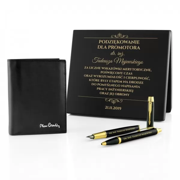 Portfel Pierre Cardin, pióro i długopis Parker dla promotora - Classic