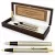 długopis i pióro parker z grawerem w drewnianym pudełku classic style