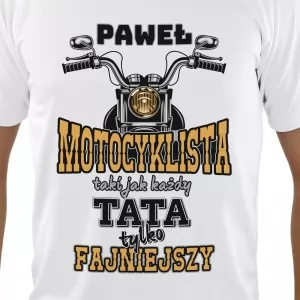 koszulka personalizowana motocyklista na prezent na dzień ojca