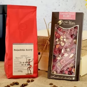 aromatyczna kawa i czekolada na prezent