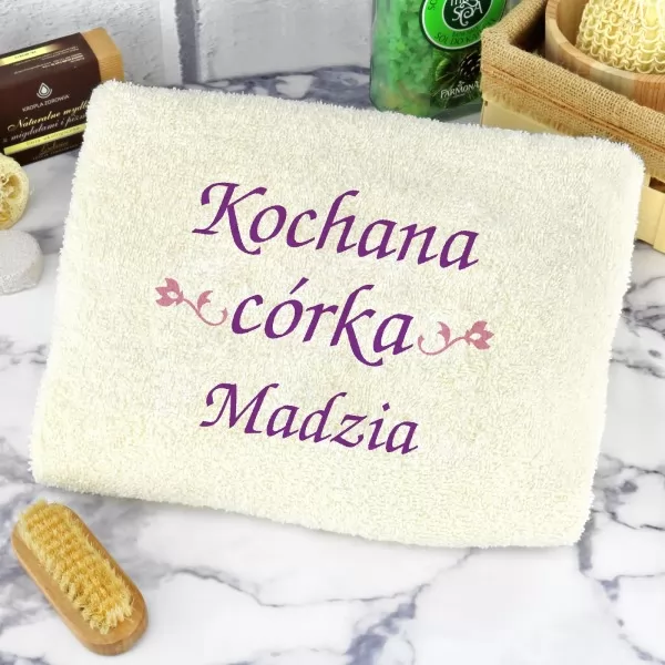 Ręcznik z imieniem 70 x 140 na prezent dla córki - Kochana Córka