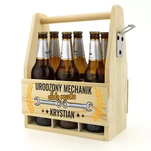  skrzynka na piwo z nadrukiem imienia na prezent dla złotej rączki
