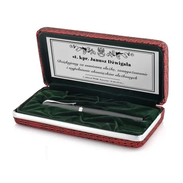 Długopis Duke w pudełku z grawerem dla wojskowego - Za Sumienną Służbę