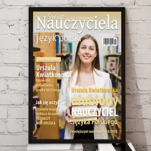 okładka magazynu z przesłanym zdjęciem polonistki na prezent dla pani od polskiego