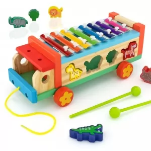 samochód cymbałki z sorterem - Muzyczne Zoo na upominek dla dziecka