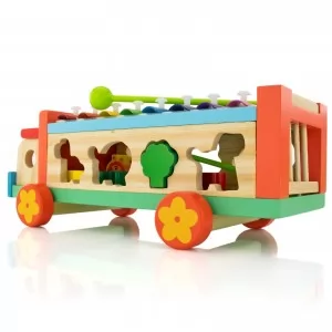 samochód cymbałki z sorterem - Muzyczne Zoo na prezent na  urodziny dla dziecka