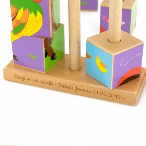  klocki z grawerem na prezent dla dziecka - Zwierzyniec na urodziny dla dziecka