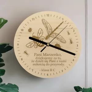 zegar drewniany dla biologa