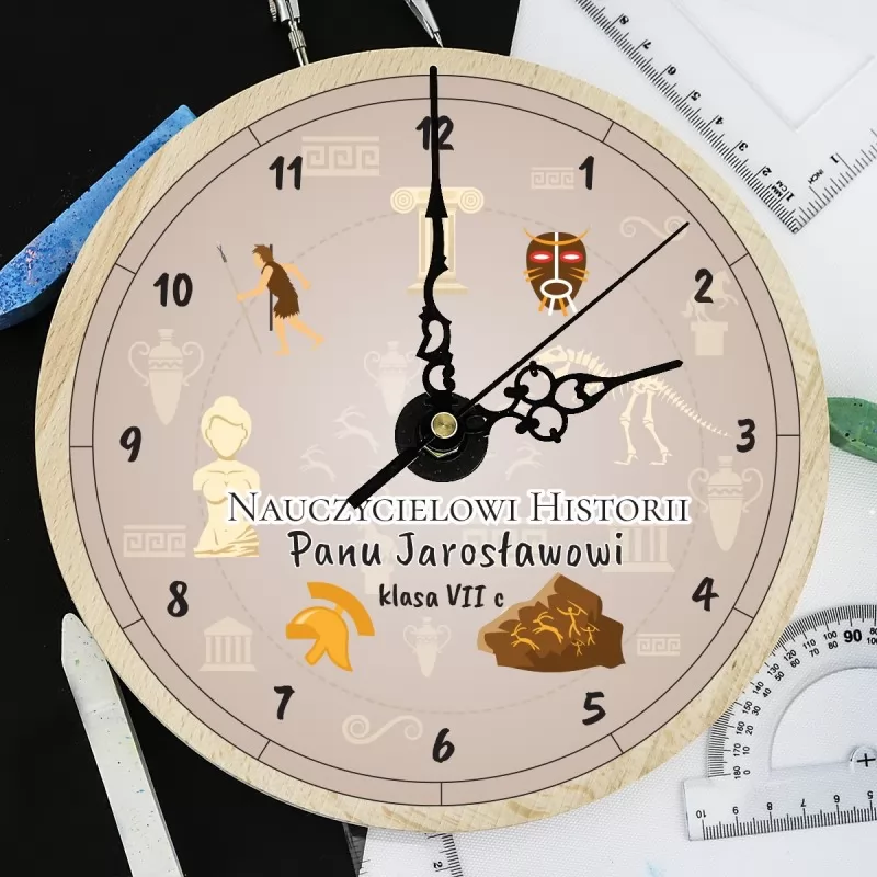 zegar z grawerem dla historyka - Antyk na prezent dla nauczyciela historii