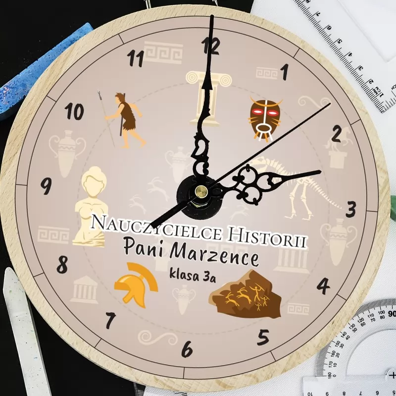 zegar z grawerem dla historyka - Antyk na prezent dla nauczyciela historii