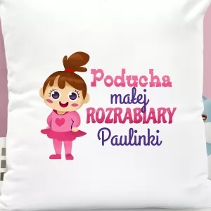  na prezent na dzień dziecka personalizowana nadrukiem imienia poduszka dla dziewczynki - Sama w Domu