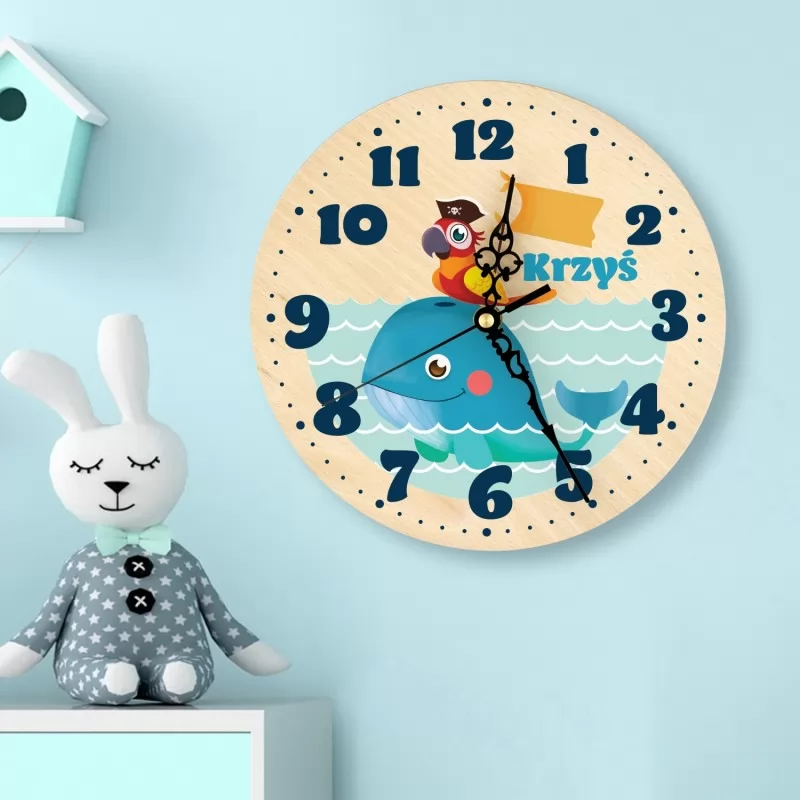 zegar ścienny do pokoju dziecięcego z personalizacją