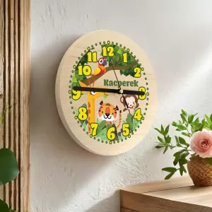 zegar drewniany z imieniem