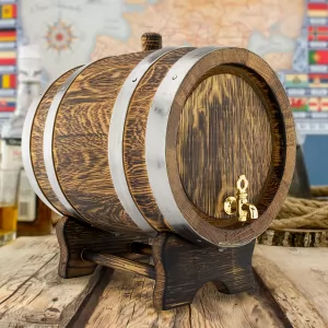 drewniana beczka na alkohol z dedykacją