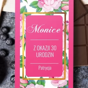obwoluta czekolady z nadrukiem dedykacji na prezent na 30 urodziny dla siostry