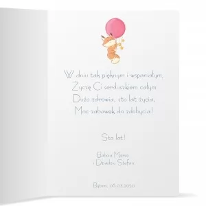 życzenia w personalizowanej kartce dla dziecka na urodziny