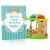 drewniana zabawka dla dziecka z personalizowaną kartką z dedykacją na urodziny