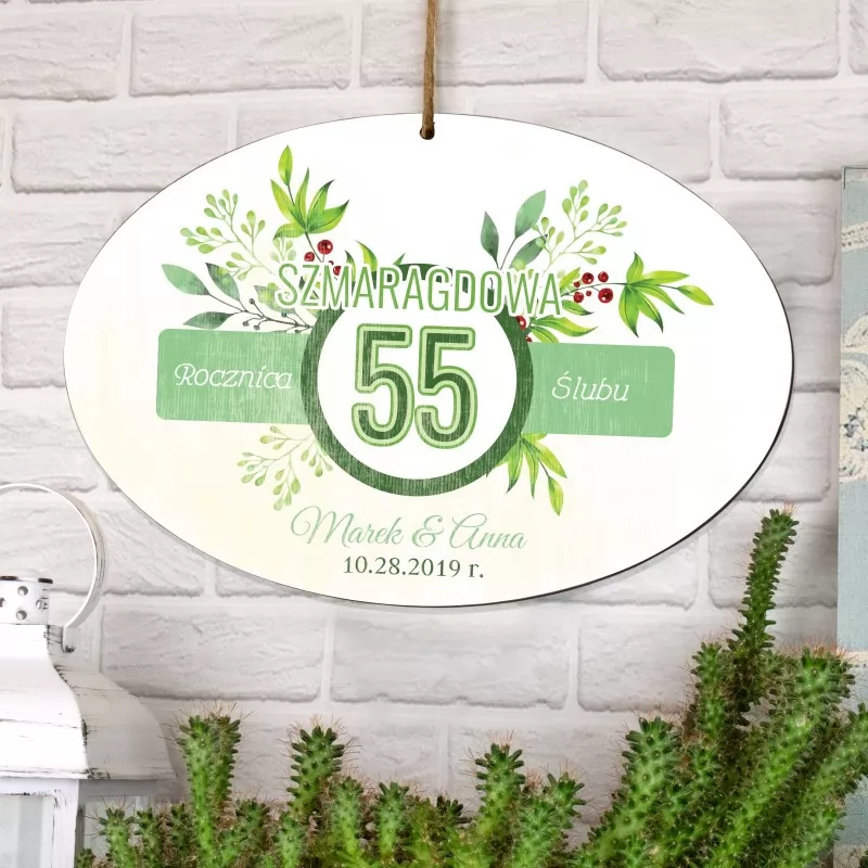  tabliczka z dedykacją na prezent na 55 rocznicę ślubu